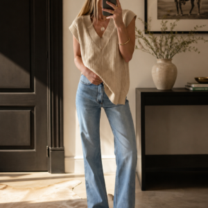 V-Neck Sleeveless Knit Top